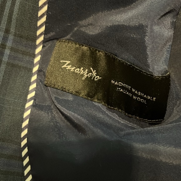 Banana Republic Washable Wool Blazer Navy Plaid Size 4 - Picture 11 of 16